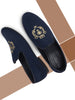 Men Ethnic Navy Blue Party Slip On Loafers