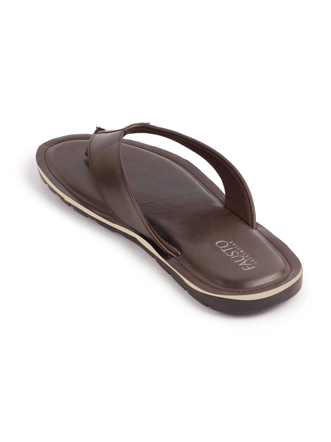 Shop Men Brown Daily Indoor Outdoor Slip On Thong Slipper Online.