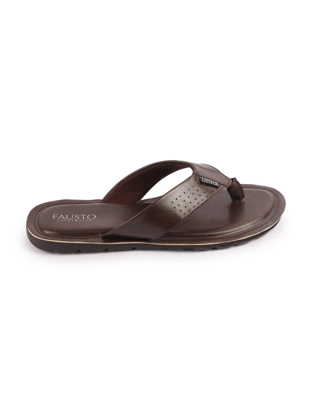 Shop Men Brown Daily Indoor Outdoor Slip On Thong Slipper Online.
