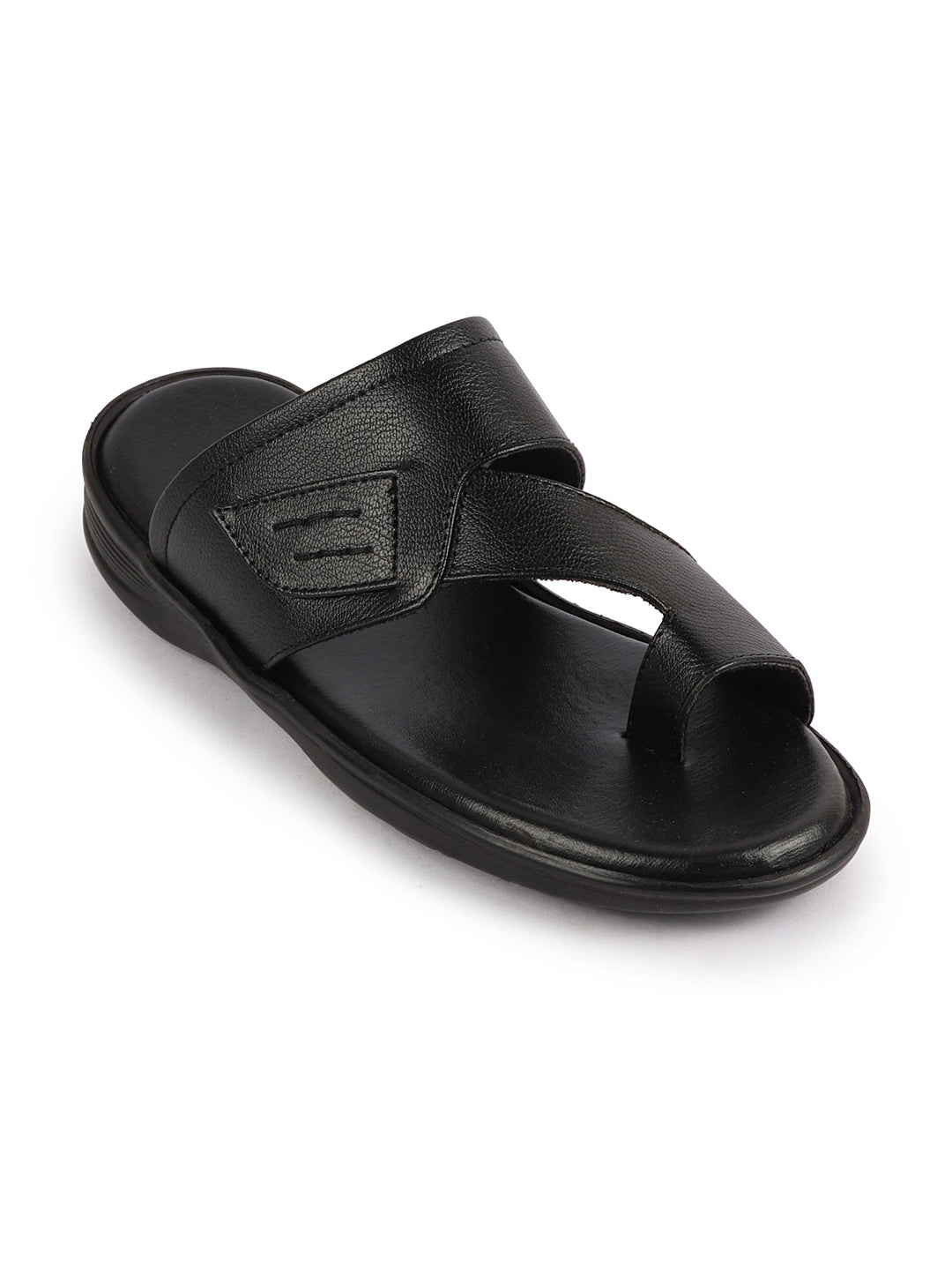 Shop Men Black Daily Indoor Outdoor Multi Strap Slip On Toe Ring Slipper Online.