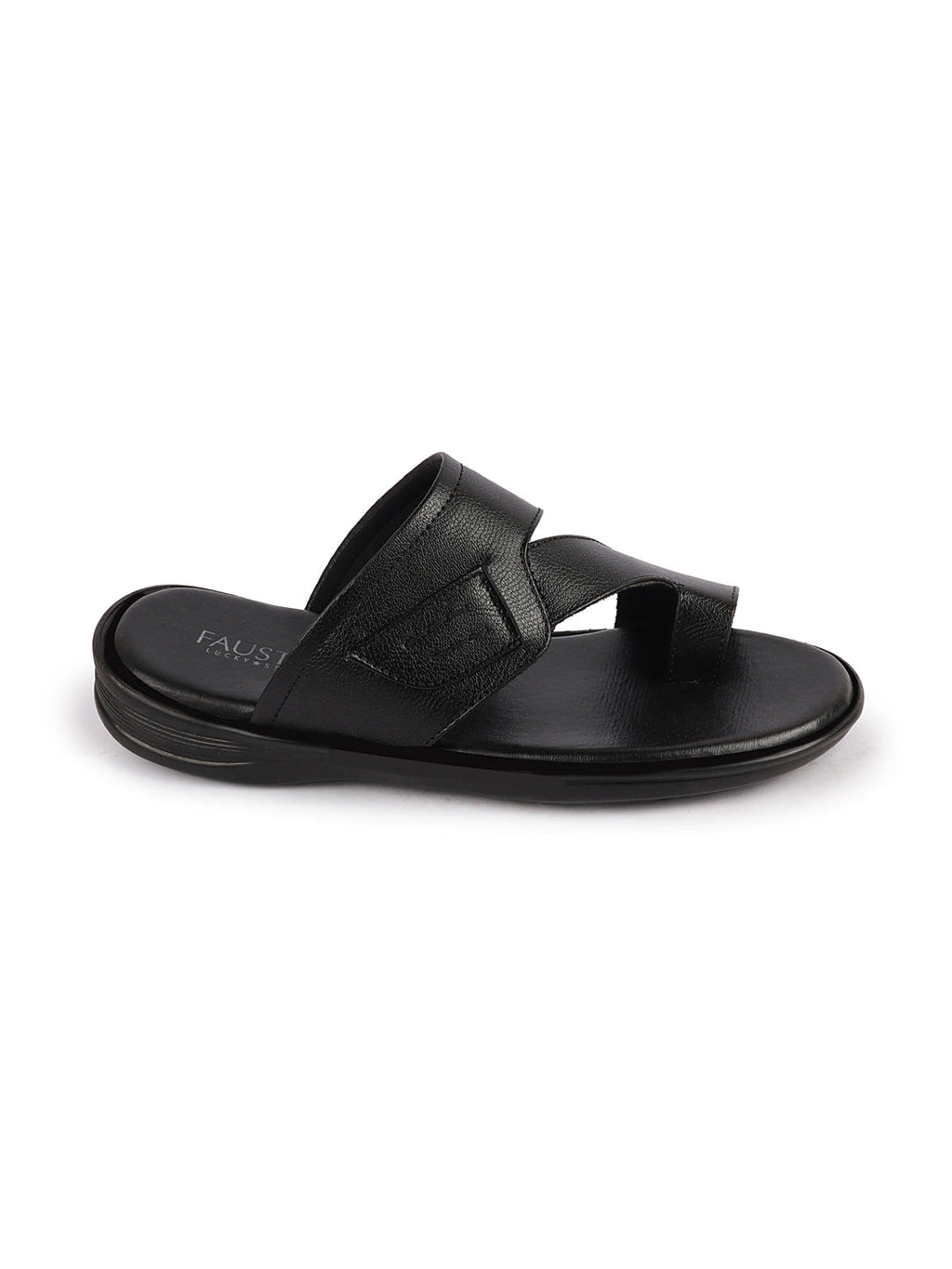 Shop Men Black Daily Indoor Outdoor Multi Strap Slip On Toe Ring Slipper Online.