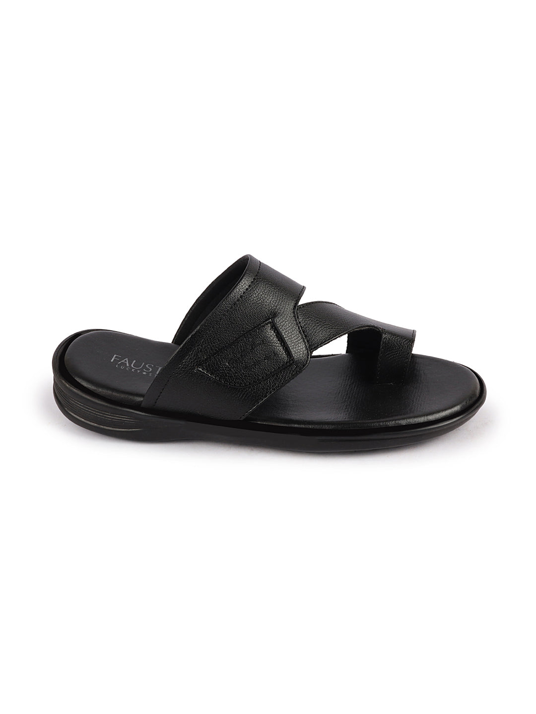 Shop Men Black Daily Indoor Outdoor Multi Strap Slip On Toe Ring Slipper Online.