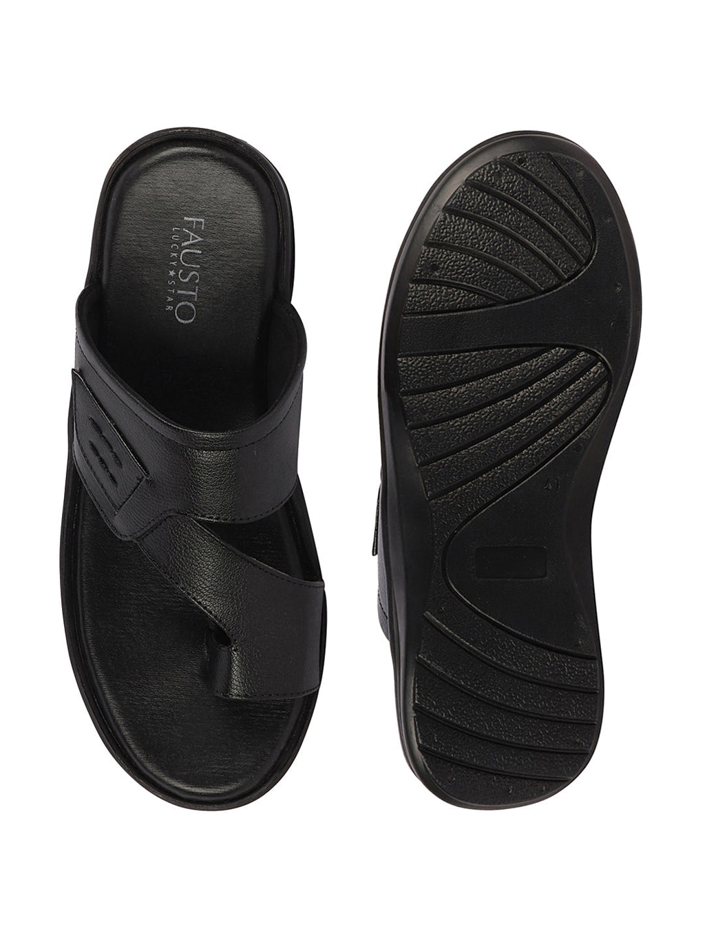 Shop Men Black Daily Indoor Outdoor Multi Strap Slip On Toe Ring Slipper Online.