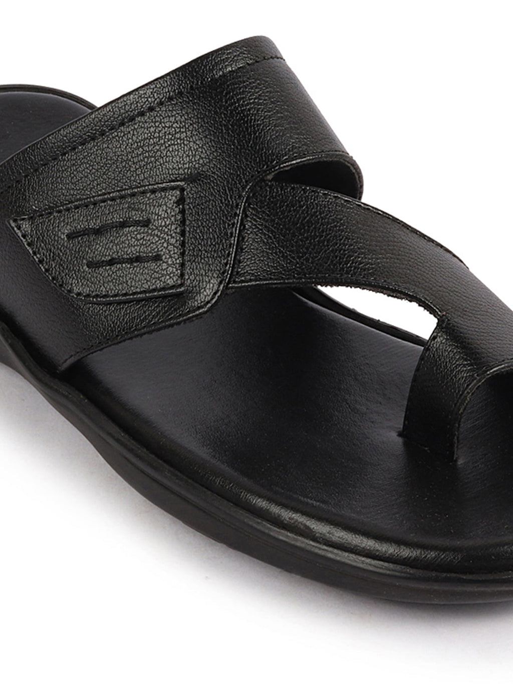 Shop Men Black Daily Indoor Outdoor Multi Strap Slip On Toe Ring Slipper Online.
