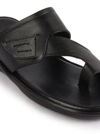 Shop Men Black Daily Indoor Outdoor Multi Strap Slip On Toe Ring Slipper Online.
