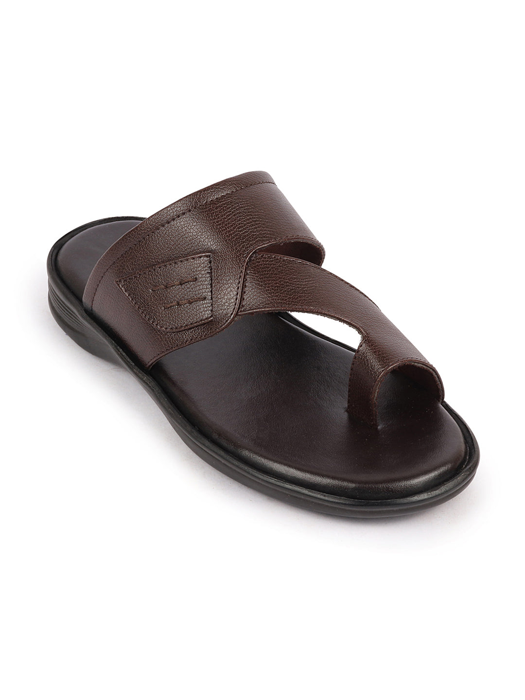Shop Men Brown Daily Indoor Outdoor Multi Strap Slip On Toe Ring Slipper Online.