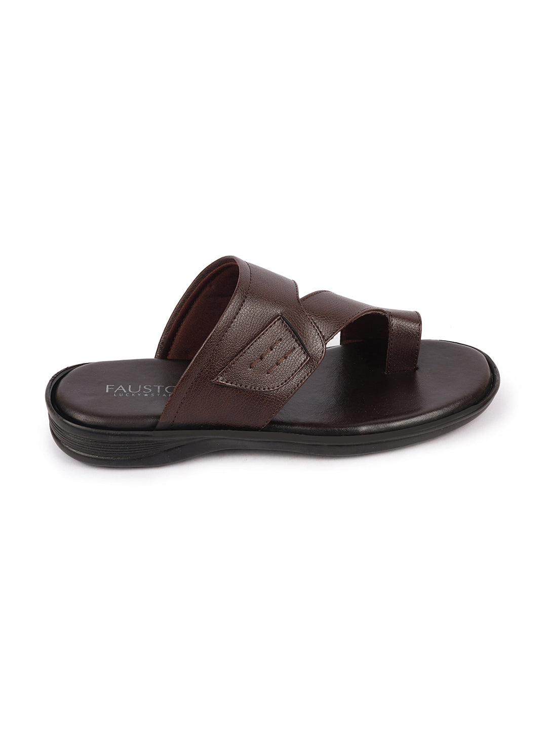 Shop Men Brown Daily Indoor Outdoor Multi Strap Slip On Toe Ring Slipper Online.