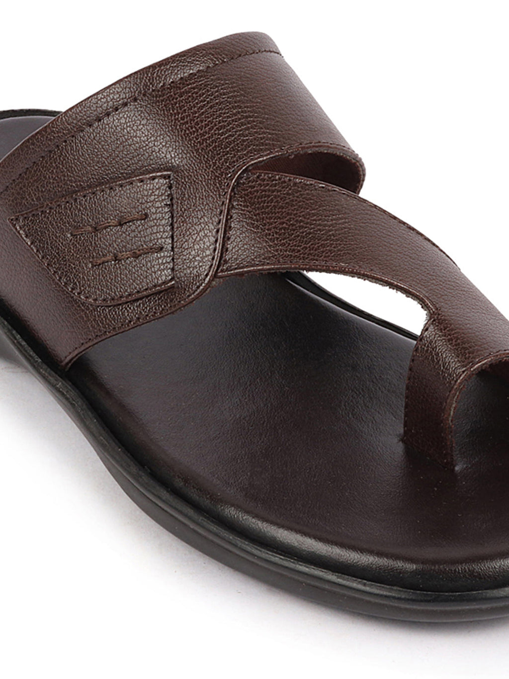 Shop Men Brown Daily Indoor Outdoor Multi Strap Slip On Toe Ring Slipper Online.
