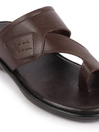 Shop Men Brown Daily Indoor Outdoor Multi Strap Slip On Toe Ring Slipper Online.
