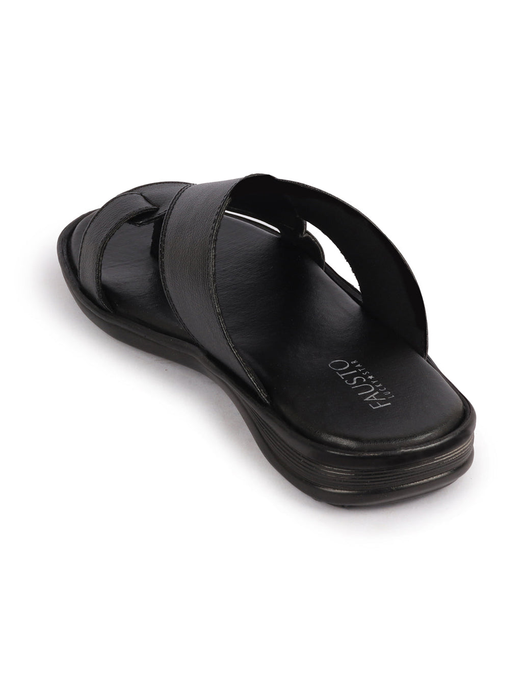 Shop Men Black Daily Indoor Outdoor Multi Strap Toe Ring Slip On Slipper Online.