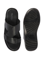 Shop Men Black Daily Indoor Outdoor Multi Strap Toe Ring Slip On Slipper Online.