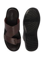 Shop Men Brown Daily Indoor Outdoor Multi Strap Toe Ring Slip On Slipper Online.