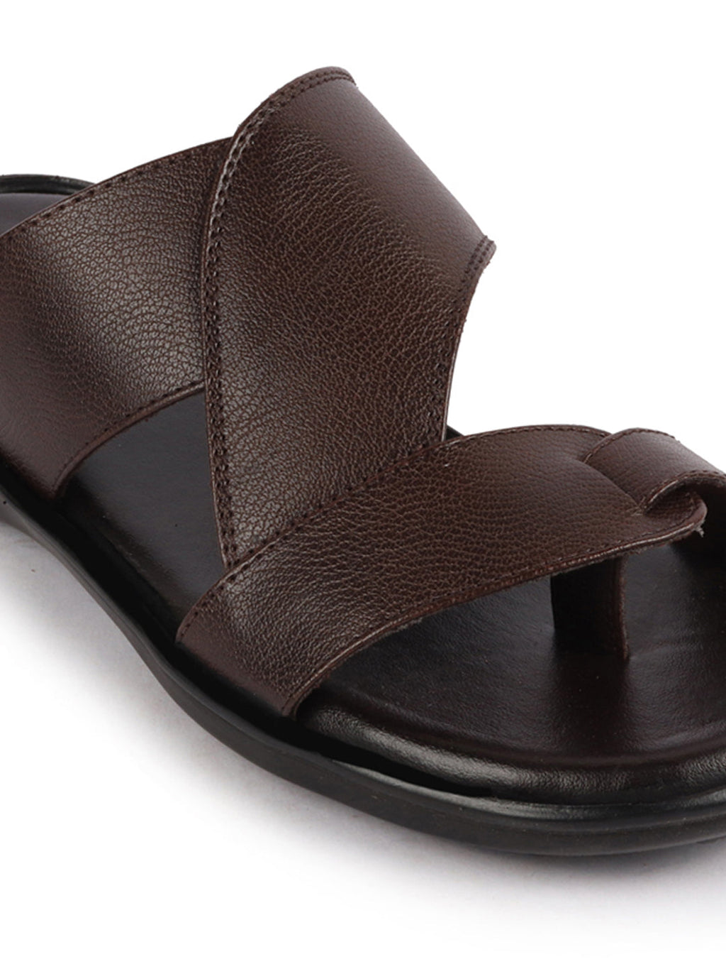 Shop Men Brown Daily Indoor Outdoor Multi Strap Toe Ring Slip On Slipper Online.