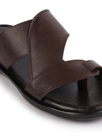 Shop Men Brown Daily Indoor Outdoor Multi Strap Toe Ring Slip On Slipper Online.