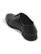 Shop Men Black Formal Office Textured Design Cap Toe Genuine Leather Lace Up Shoes Online.
