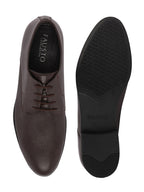 Shop Men Brown Formal Office Textured Design Stitched Genuine Leather Lace Up Shoes Online.