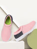 Women Pink/Black Sports Slip-On Walking Shoes