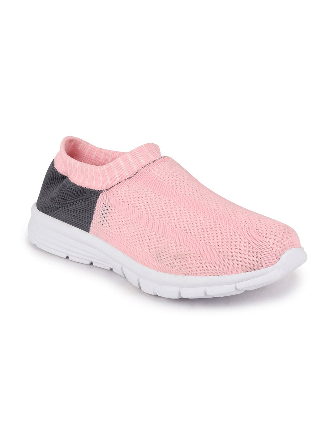Shop Women Pink/Black Sports Slip-On Walking Shoes Online.