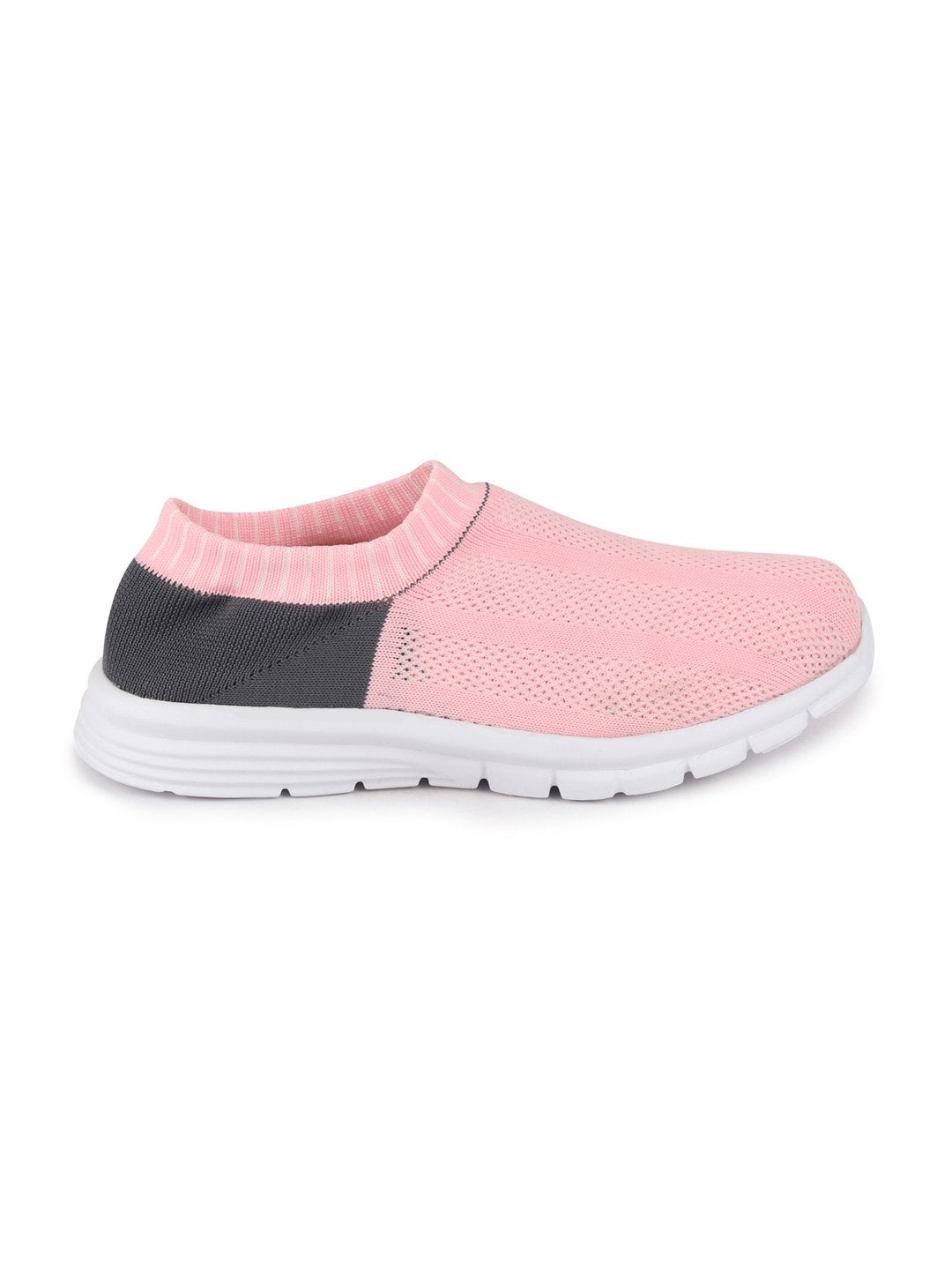 Shop Women Pink/Black Sports Slip-On Walking Shoes Online.