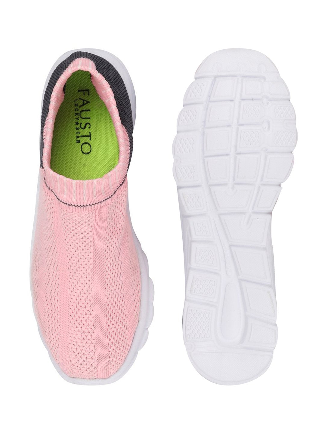 Shop Women Pink/Black Sports Slip-On Walking Shoes Online.