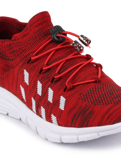 Men Red Sports Lace-Up Running Shoes