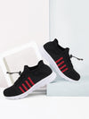 Men Black Sports Lace-Up Outdoor Running Shoes