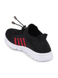 Men Black Sports Lace-Up Outdoor Running Shoes