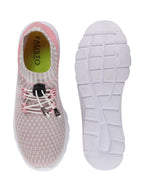 Shop Women Grey/Pink Sports Lace-Up Outdoor Running Shoes Online.