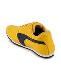 Men Yellow Trendy Lace Up Sneakers