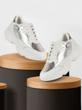 Women White Sports & Outdoor Lace Up Running Shoes