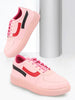 Women Pink Lace Up Sneakers