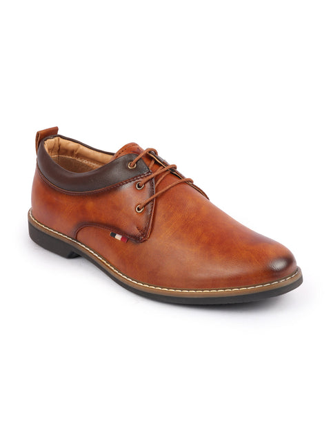 Shop Men Camel Formal Lace Up Oxford Shoes with TPR Welted Sole Online.