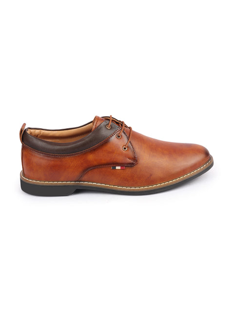 Shop Men Camel Formal Lace Up Oxford Shoes with TPR Welted Sole Online.