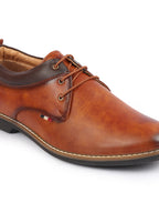 men camel formal lace up oxford shoes with tpr welted sole