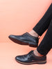 Men Navy Blue Formal Lace Up Oxford Shoes with TPR Welted Sole
