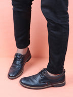 men navy blue formal lace up oxford shoes with tpr welted sole