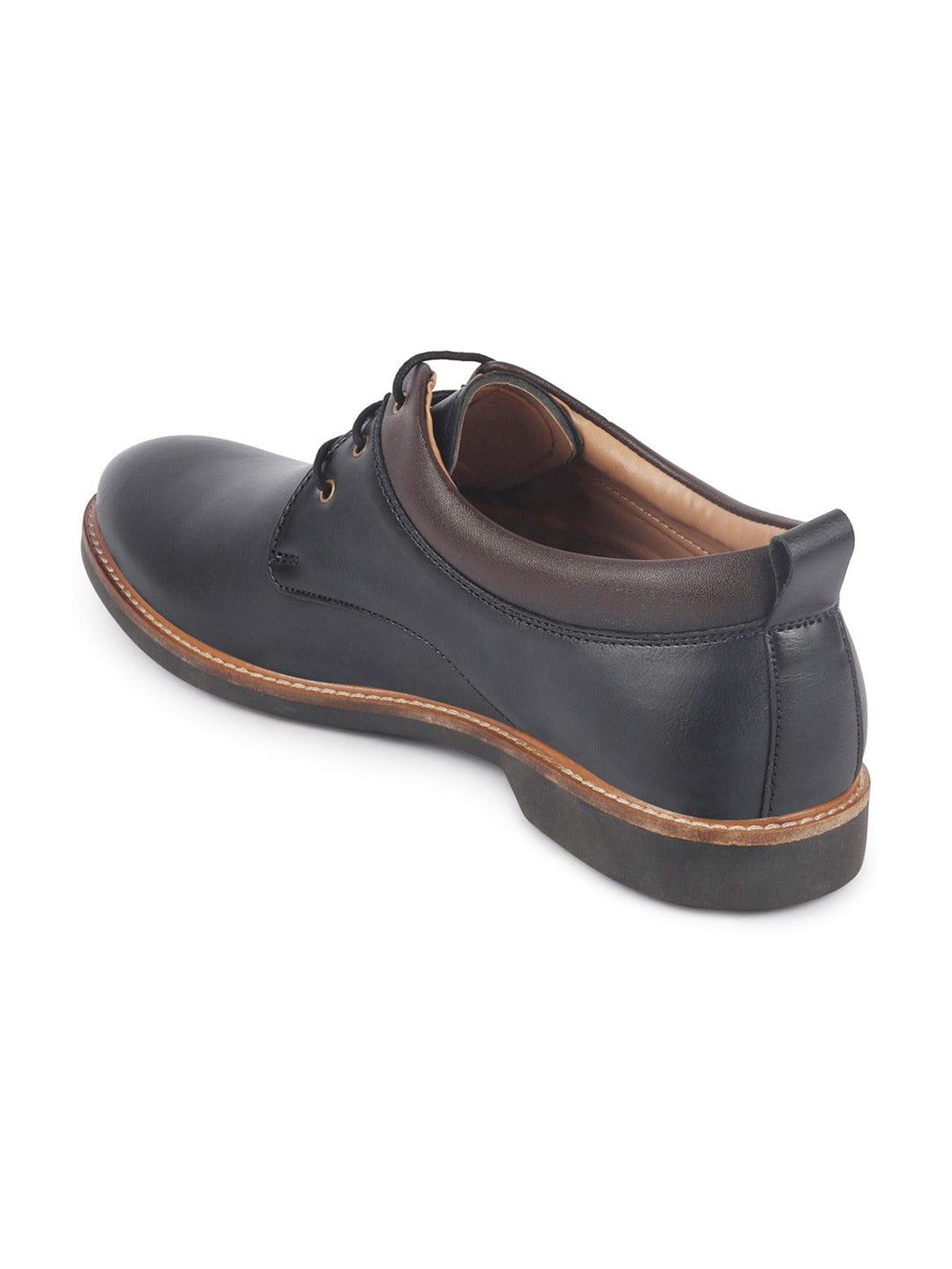 men navy blue formal lace up oxford shoes with tpr welted sole