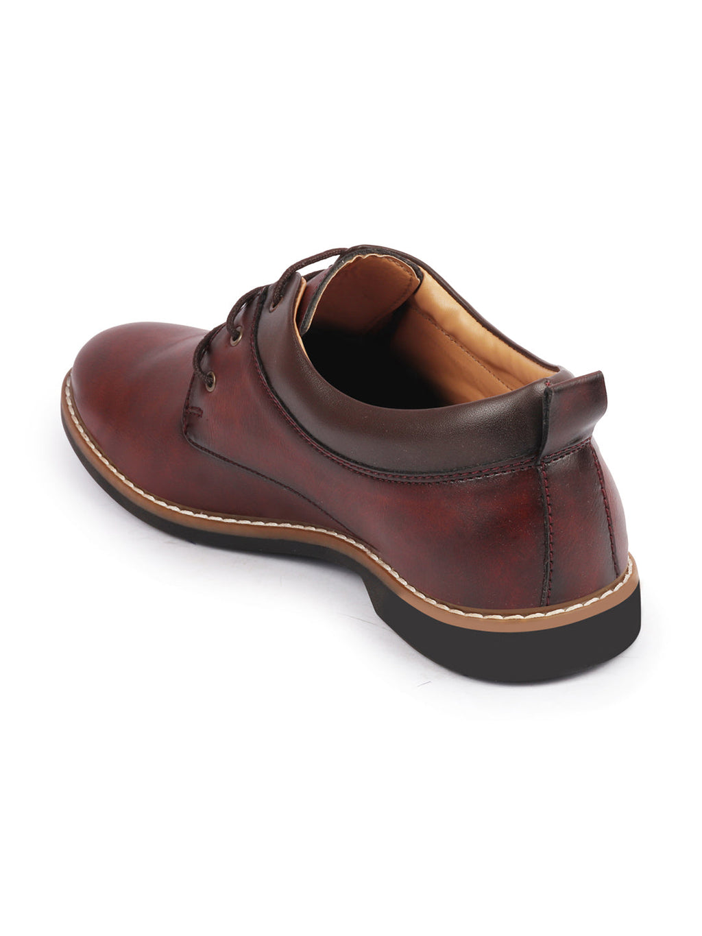 men tan formal lace up oxford shoes with tpr welted sole
