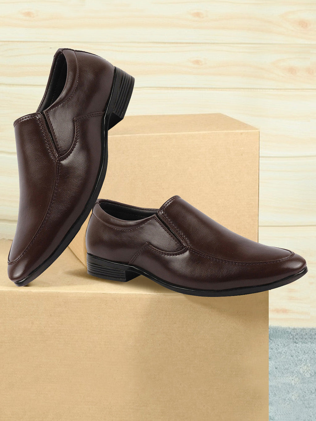 Shop Men Brown Formal Office Meeting Slip On Shoes Online.