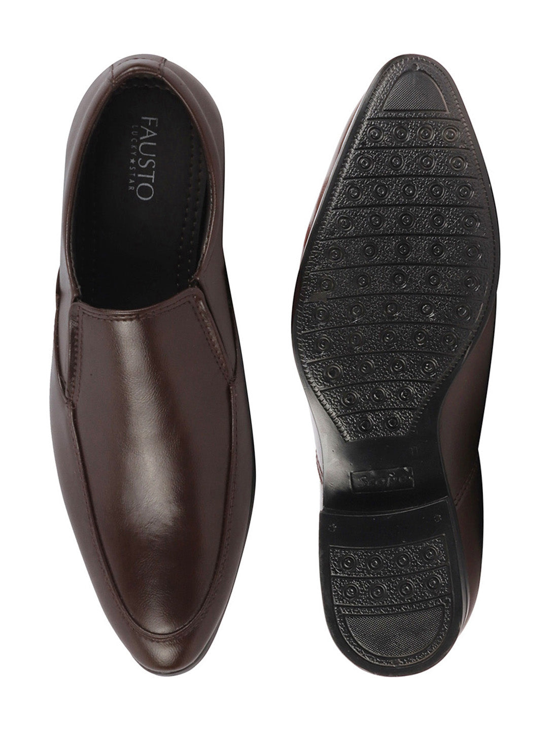 Shop Men Brown Formal Office Meeting Slip On Shoes Online.