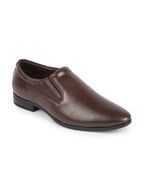 men brown formal office meeting slip on shoes