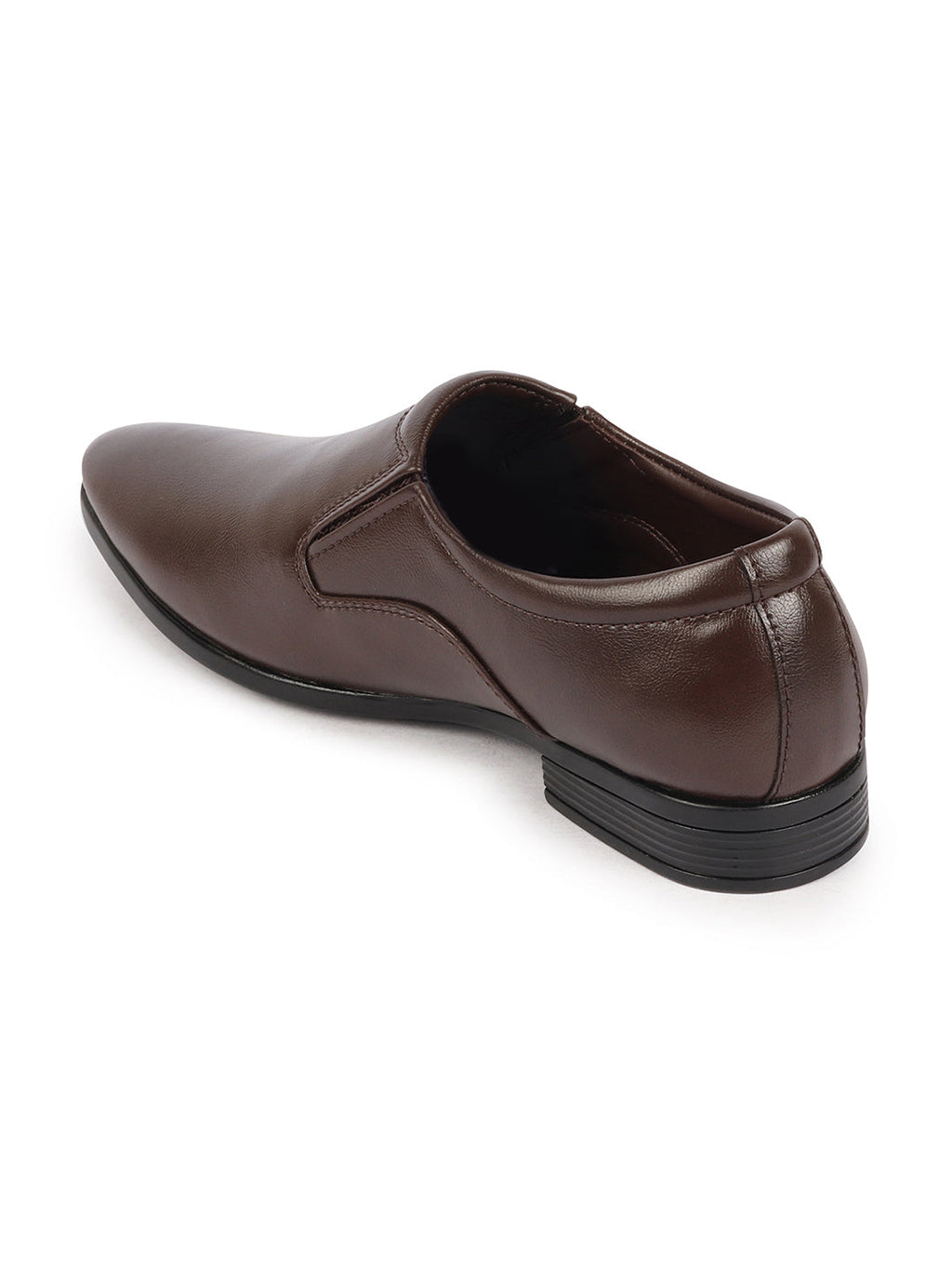 men brown formal office meeting slip on shoes