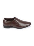 men brown formal office meeting slip on shoes