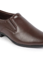 men brown formal office meeting slip on shoes