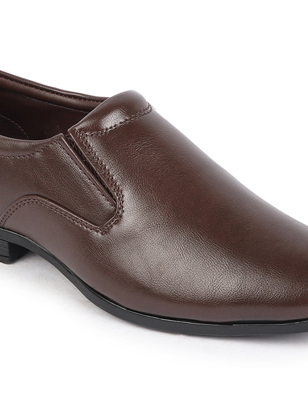 men brown formal office meeting slip on shoes