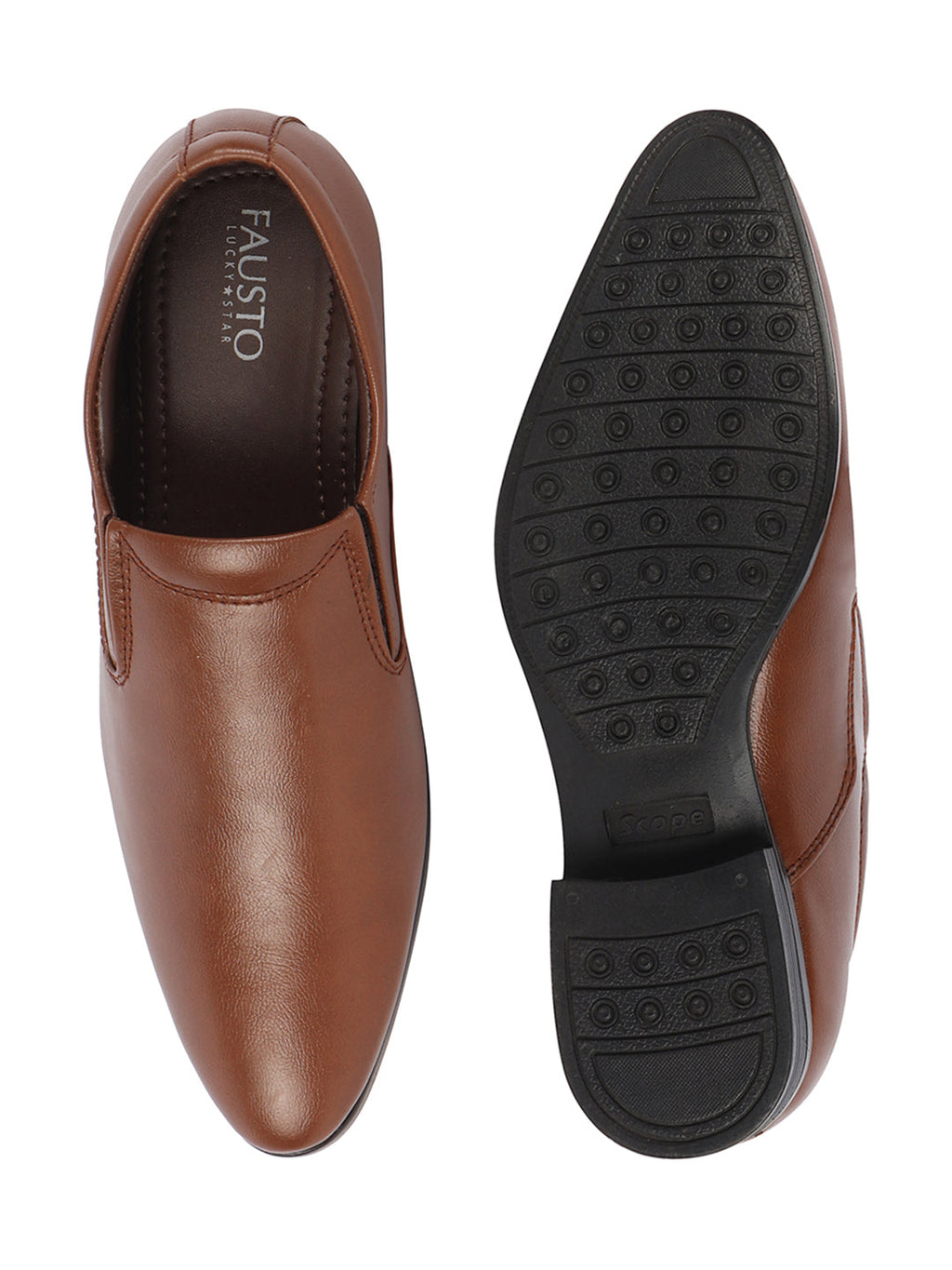 Shop Men Tan Formal Office Meeting Slip On Shoes Online.