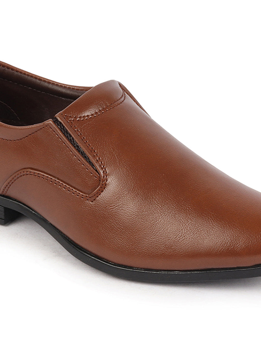 Shop Men Tan Formal Office Meeting Slip On Shoes Online.