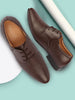 Men Brown Formal Leather Embossed Office Lace Up Shoes