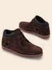 Men Brown Suede Leather Mid Ankle Lace Up Casual Shoes