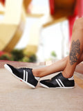 Men Black Lace Up Trendy Stylish Outdoor Fashion Sneakers